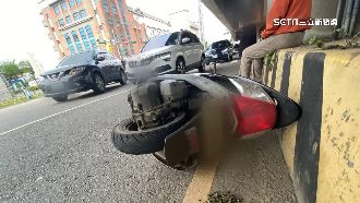 轎車右轉未讓直行機車　騎士遭攔腰撞