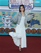 夏語心出席澎湖自行車跳島嘉年華會。（記者邱榮吉/攝影）