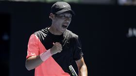 ▲台灣網球一哥「夜市球王」曾俊欣。（圖／美聯社／達志影像）