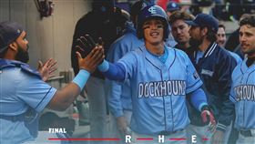 ▲陽岱鋼擊出旅美首轟。（圖／翻攝自湖國碼頭犬推特）