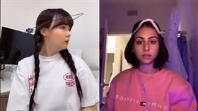 國外TikTok近日流行起一陣「衣架套頭」的挑戰熱潮。（圖／翻攝自TikTok