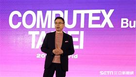 外貿協會董事長黃志芳出席2022台北國際電腦展展前全球記者會。（圖／記者戴玉翔攝影）