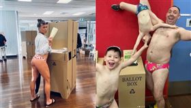 「Budgy Smuggler」在大選前，呼籲人們「行使憲法賦予不穿褲子投票的權利」。（圖／翻攝自budgysmuggler IG）