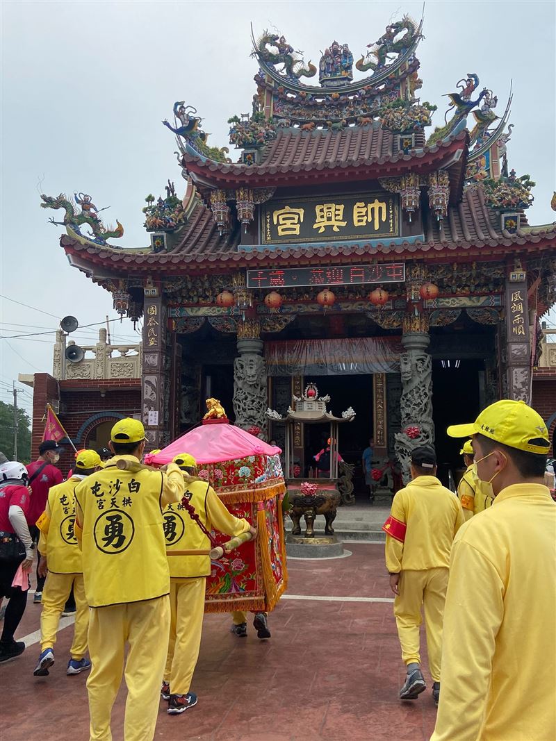 白沙屯媽祖今日駐轎帥興宮。（圖／翻攝自白沙屯拱天宮臉書）