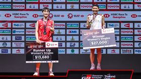 陳雨菲22日在泰國賽不敵戴資穎。（圖／翻攝自陳雨菲微博）