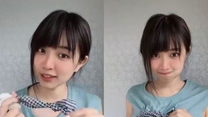清純正妹髮圈綁乳房　本尊神到了是她