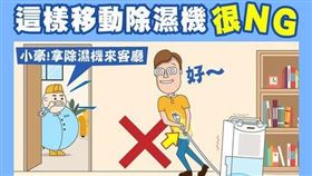 台電提醒民眾使用除濕機的注意事項。（圖／翻攝自「台電電力粉絲團」臉書）