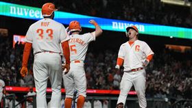 ▲舊金山巨人Joc Pederson單場3響砲。（圖／美聯社／達志影像）