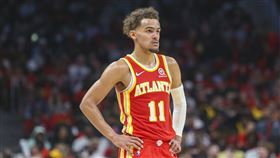 ▲老鷹隊楊恩（Trae Young）入選今年的NBA年度最佳陣容第3隊。（圖／美聯社／達志影像）