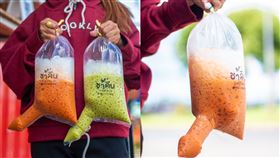 泰國一家手搖飲料店，日前推出令人害羞的包裝設計。（圖／翻攝自ชาดีน ชานมเหนียว สาขาแยกลำไพล 臉書）