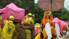 白沙屯媽雨中換乘八抬大轎
畫面來源：寶島神很大、白沙屯拱天宮