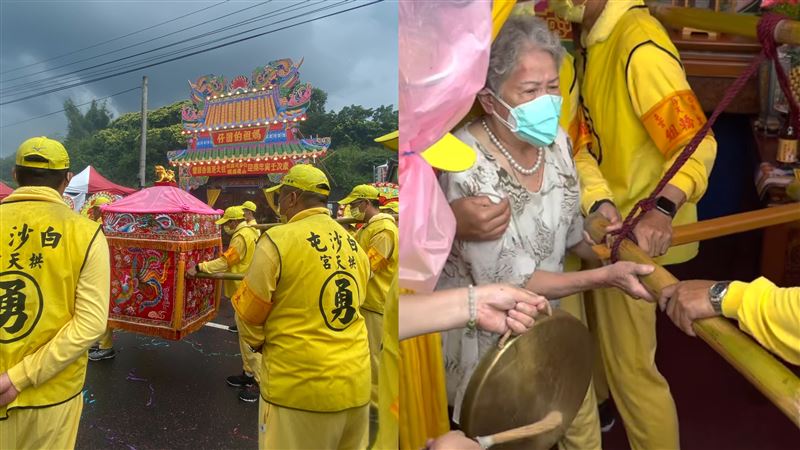 白沙屯媽衝紅壇！老婦緊握轎桿感動網