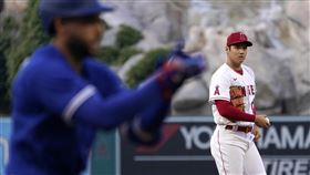 ▲大谷翔平被擊出「首局首打席全壘打」。（圖／美聯社／達志影像）