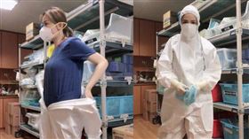 ▲護理師顧不得尚未穿上兔寶寶裝便開始搶救病患。（圖／翻攝自臉書／林婷一下吧 icu護理師）