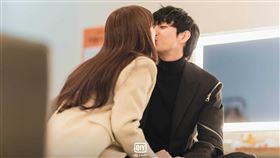 金永大和李聖經在休息室玩親親。（圖／愛奇藝國際站提供）