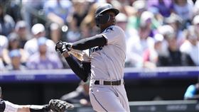 ▲馬林魚外野手桑契斯（Jesus Sanchez）敲出496英尺全壘打。（圖／美聯社／達志影像）