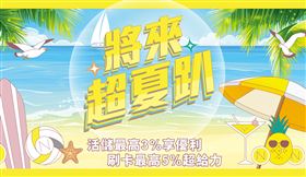 ▲將來銀行6月起推出「將來超夏趴」主打活儲最高3％優利、刷卡最高回饋5％超給利（圖／業者提供）