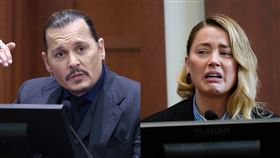 強尼戴普大戰安柏赫德。（圖／美聯社／達志影像）