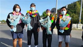 台東體中柔道隊世中運奪佳績法國諾曼第2022年世界中學生運動會日前落幕，台東體中柔道隊4名學生王桀曦（左）獲銀牌、黃立帆（右2）和林敬翔（右）分獲不同量級銅牌、孫立威（左2）獲第5名。（民眾提供）中央社記者盧太城台東傳真  111年6月3日