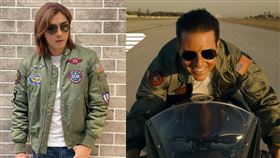 賀軍翔戴上雷朋眼鏡並身穿與阿湯哥同款空軍夾克。（圖／翻攝自賀軍翔臉書）