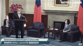 斯洛伐克副議長勞羅契克、蔡英文（翻攝自總統府直播頻道）