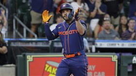 ▲「阿土伯」奧圖維（Jose Altuve）炸裂「首局首打席全壘打」。（圖／美聯社／達志影像）