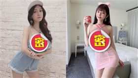 安希身穿緊身粉紅色連身衣裙險撐破。（圖／翻攝自安希IG）