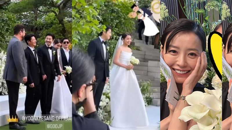 馬東石女友見習婚禮　鄭有美笑當伴娘