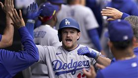 ▲孟西（Max Muncy）炸裂3分砲。（圖／美聯社／達志影像）