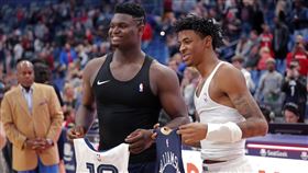 ▲威廉森（Zion Williamson）和莫蘭特（Ja Morant）。（圖／美聯社／達志影像）