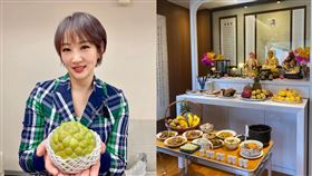 郁方家中供桌（圖／翻攝自郁方臉書）