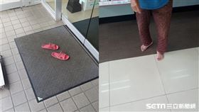 阿嬤打赤腳逛超商／詹惠茹授權提供