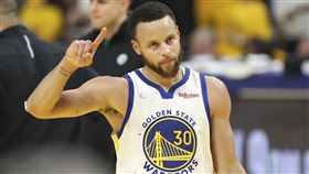 ▲柯瑞（Stephen Curry）三分線外打鐵。（圖／美聯社／達志影像）