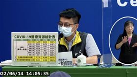 羅一均說明醫療量能和口服藥情形(指揮中心)
