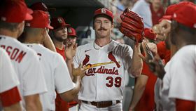 ▲麥克拉斯（Miles Mikolas）無安打比賽在9局上2出局破功。（圖／美聯社／達志影像）