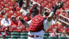 ▲莫里納（Yadier Molina）完成生涯第第14865次刺殺。（圖／美聯社／達志影像）