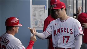 ▲大谷翔平三壘安打，打破道奇無安打比賽。（圖／美聯社／達志影像）