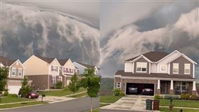 美國有網友分享，走出家門時看到天空竟有「海嘯」。（圖／翻攝自Reddit）