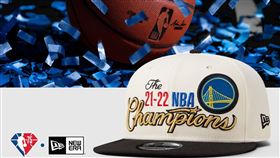 金州勇士隊登頂2021-22 NBA總冠軍，New Era冠軍帽熱血同慶。（圖／品牌提供）