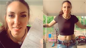 美國一名女子因「穿著暴露」被警察開單。（圖／翻攝自kazzi112抖音）