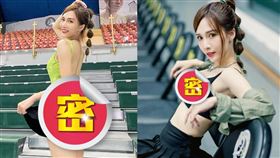 牛奶轉身微側臉甜笑，沒想到黑裙太短裙底下風光遮不住。（圖／翻攝自milk821125 IG）