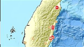 連5個地震。（圖／中央氣象局）