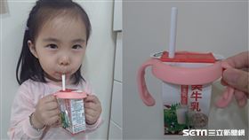 小童喝鋁箔包／受訪者提供