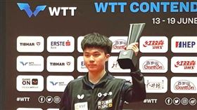 我國桌球好手林昀儒台灣時間19日奪得WTT挑戰賽薩格勒布站男子單打金牌。（圖／桌球協會提供）