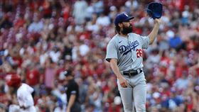 ▲岡索林（Tony Gonsolin）5局挨2轟！仍是自責分率王。（圖／路透社／達志影像）