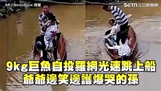巨魚自投羅網跳上船　爺笑瘋護爆哭孫