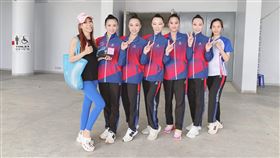 ▲國立體育大學派出111年全大運金牌班底，26日在亞洲韻律體操錦標賽團體單項3帶2球以總分26.45分勇奪銅牌。（圖／翻攝自NTSUper體育超人﻿臉書）