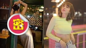 魏蔓身穿緞面超貼身細肩帶小洋裝，裸背僅靠一條線支撐。（圖／翻攝自魏蔓IG）