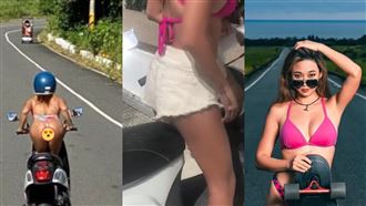 翹臀正妹還原火辣現場：後面不敢超車