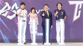 ▲會長蔡其昌及兩位總教練林威助、林岳平出席明星賽記者會。（圖／中華職棒大聯盟提供）
